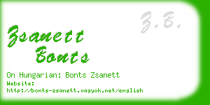 zsanett bonts business card
